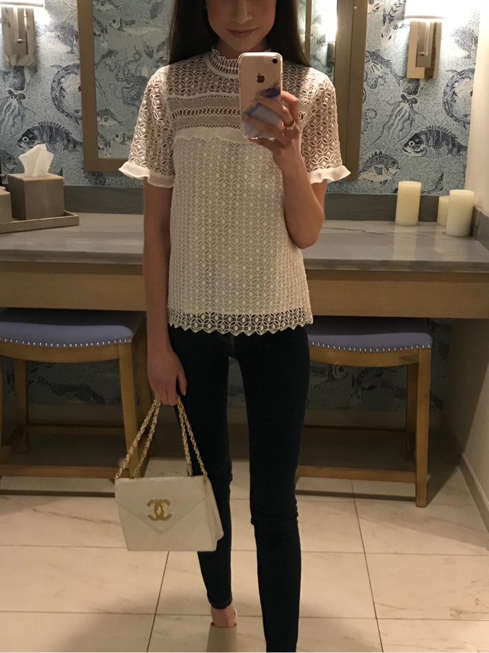 Zara eyelet lace blouse - XS